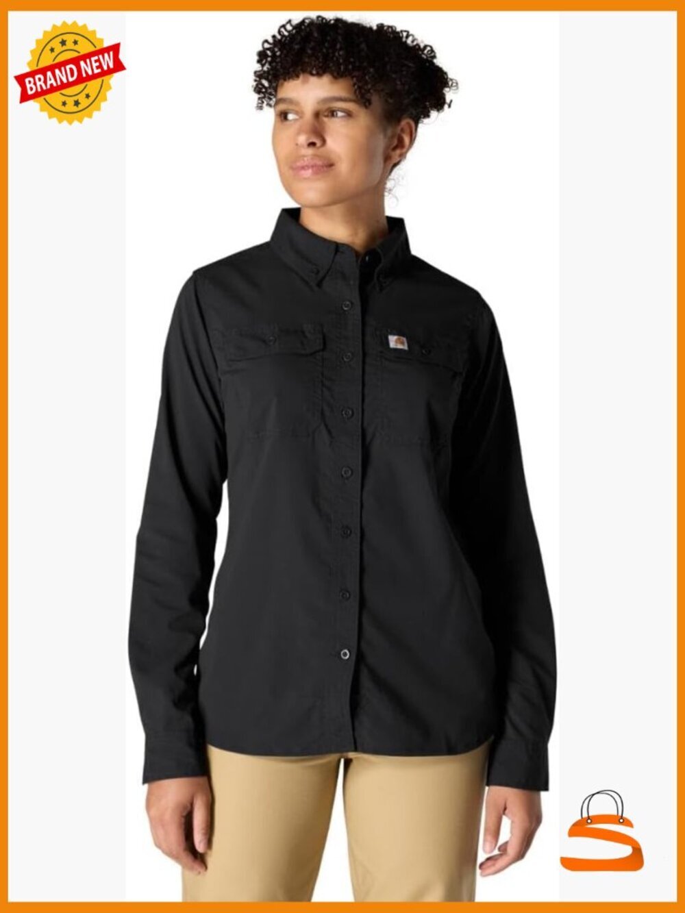 Force Relaxed Fit Lightweight Long-Sleeve Button-Down Shirt